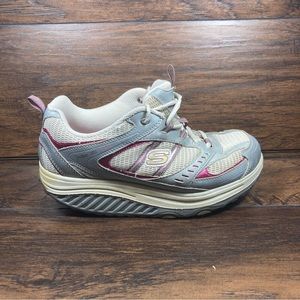Skecher Shape Ups Walking Toning Athletic Sneaker Gray Pink Size 9